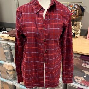 Marine Layer Red and Blue Plaid Button Down Shirt